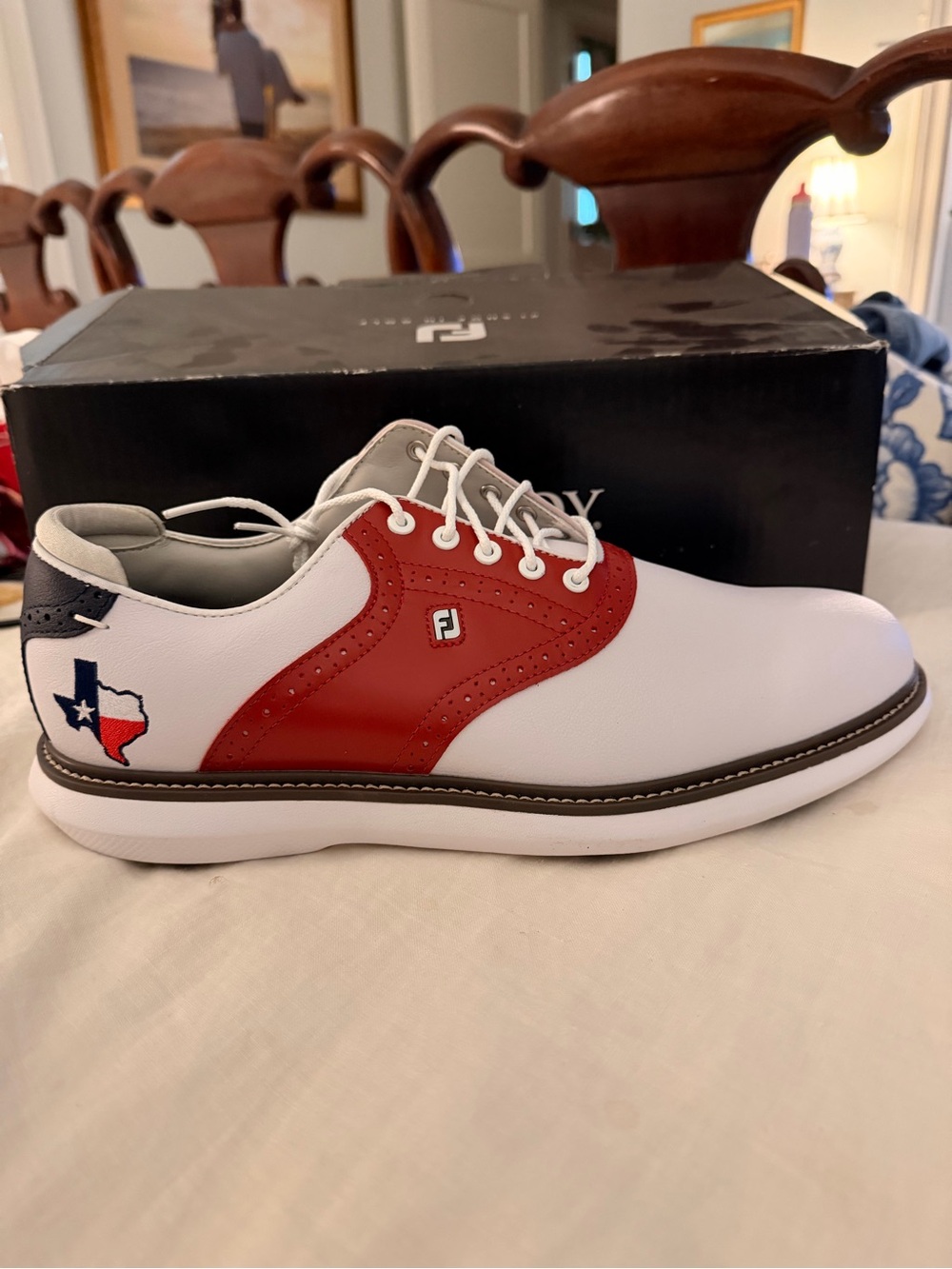 FootJoy Men’s Athletic Shoe - White, Red & Navy - Texas Edition